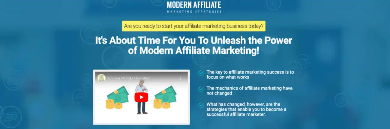 Modern Affiliate Marketing Strategies Landing Page Screenshot